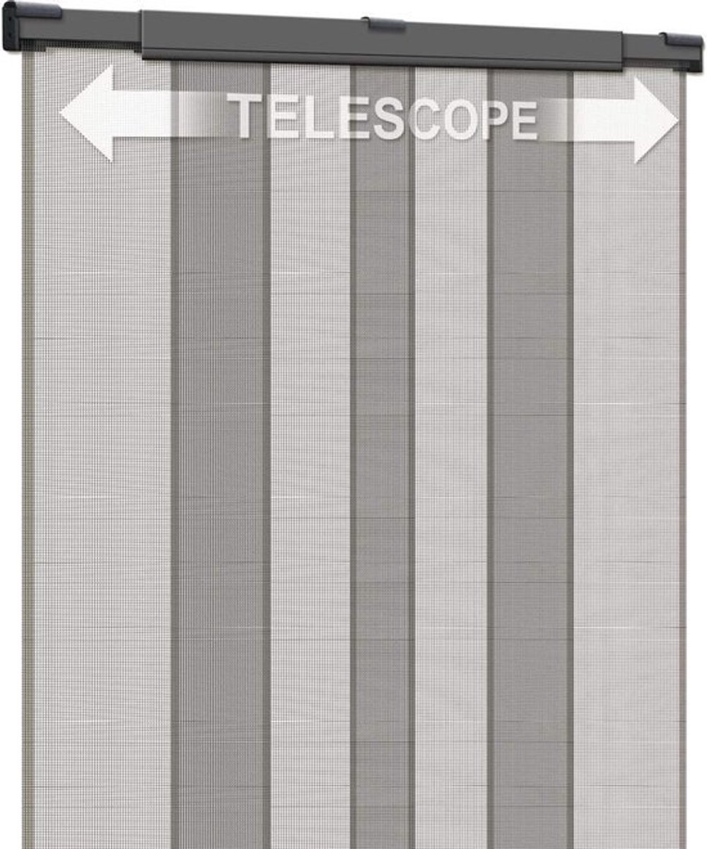 Lamellen hordeur voor insectenwering met telescoop bevestiging (max. 130 x 250 cm) - Antraciet