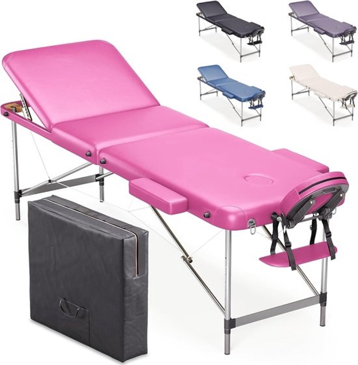 Draagbare 3-zone massagetafel van aluminium - Verstelbaar en lichtgewicht