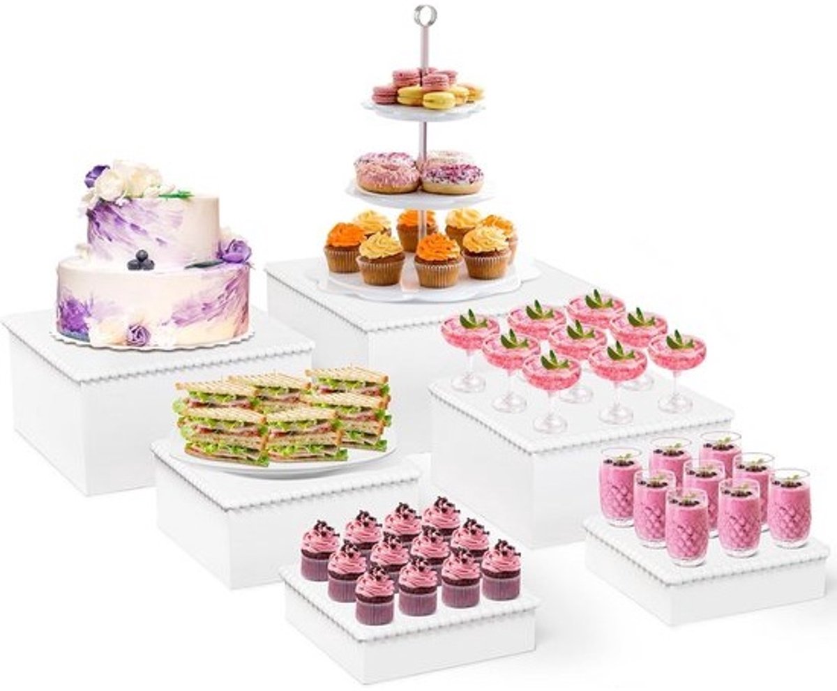 6x Buffetverhogers voor Buffettafel - Presentatiestandaards voor Eten