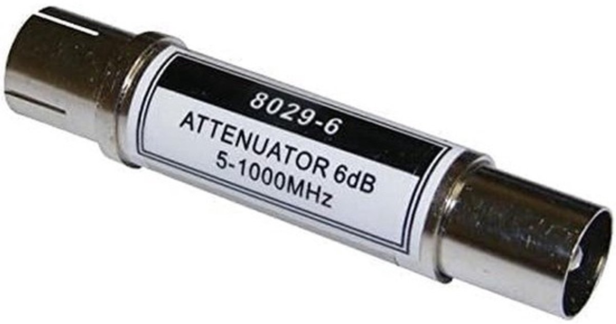 6dB In-line Verzwakker voor Antenne en Satelliet Signaal - IEC Connector