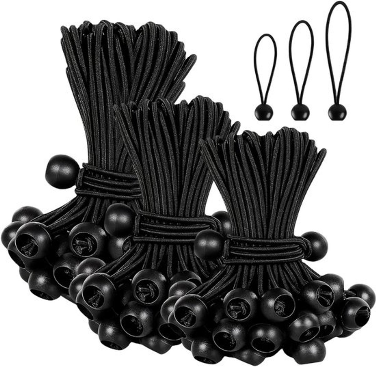 50 Stuks Spanrubbers met Bal Verstelbare Rubberen Spanners voor Zeilen en Laden Vastzetten