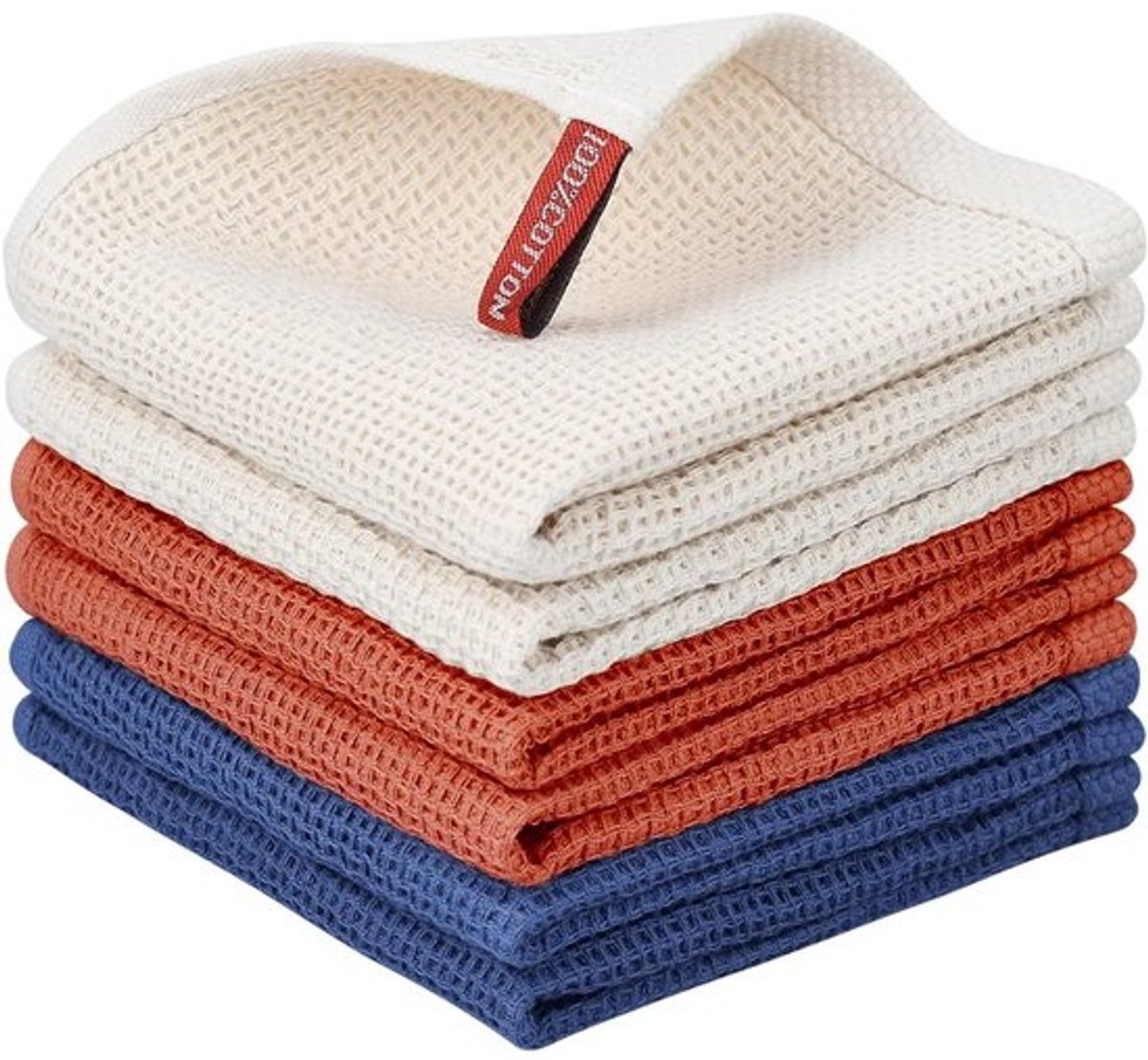Vaatdoeken Wafelstructuur 6 Stuks - 100% Katoen Keukendoeken Absorberend & Sneldrogend