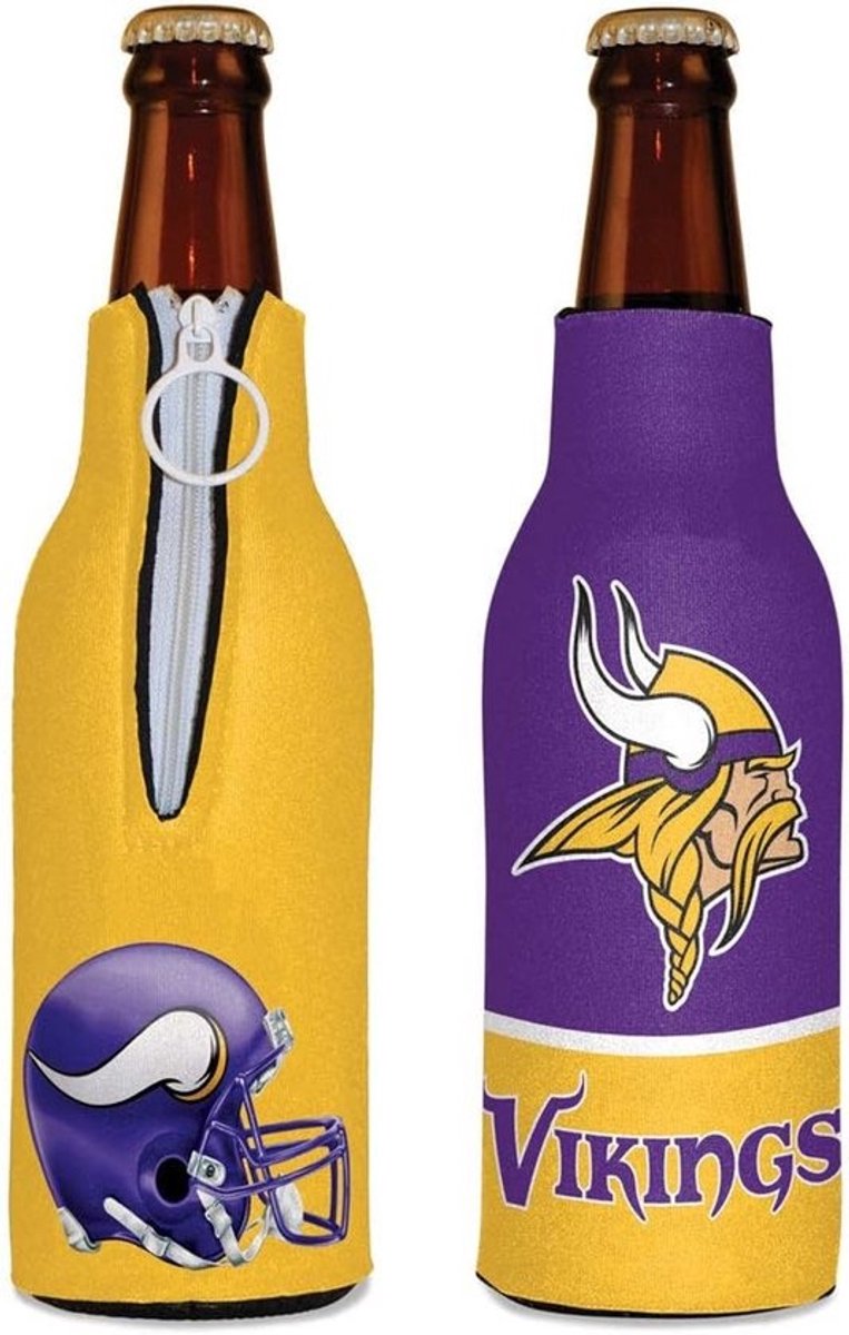 Minnesota Vikings Flessenkoeler 12 oz - Inklapbare Flessenhuls met Isolatie