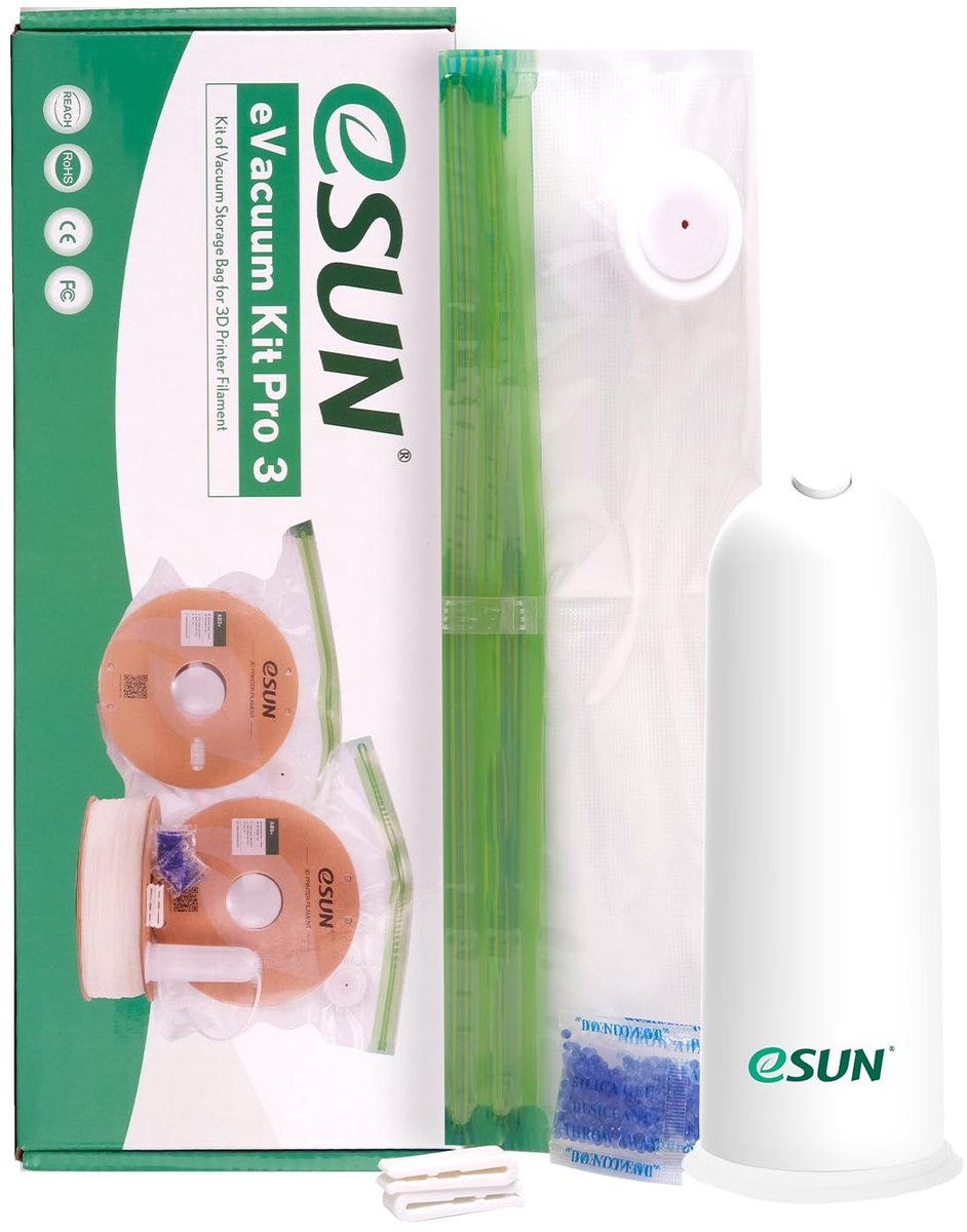 eSUN Upgrade Vacuüm Kit, 10st 3D Printer Filament Vacuum Compressie Opbergzak met USB Pomp, Herbruikbare Filament - ShopVlot