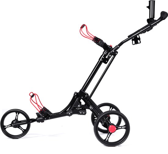 SureDeal® - Golf - Wiel Golftrolley Opvouwbare - Trekwagen Zwart - 68,5x131x105,5 cm - Zwart van suredeal — afbeelding 5