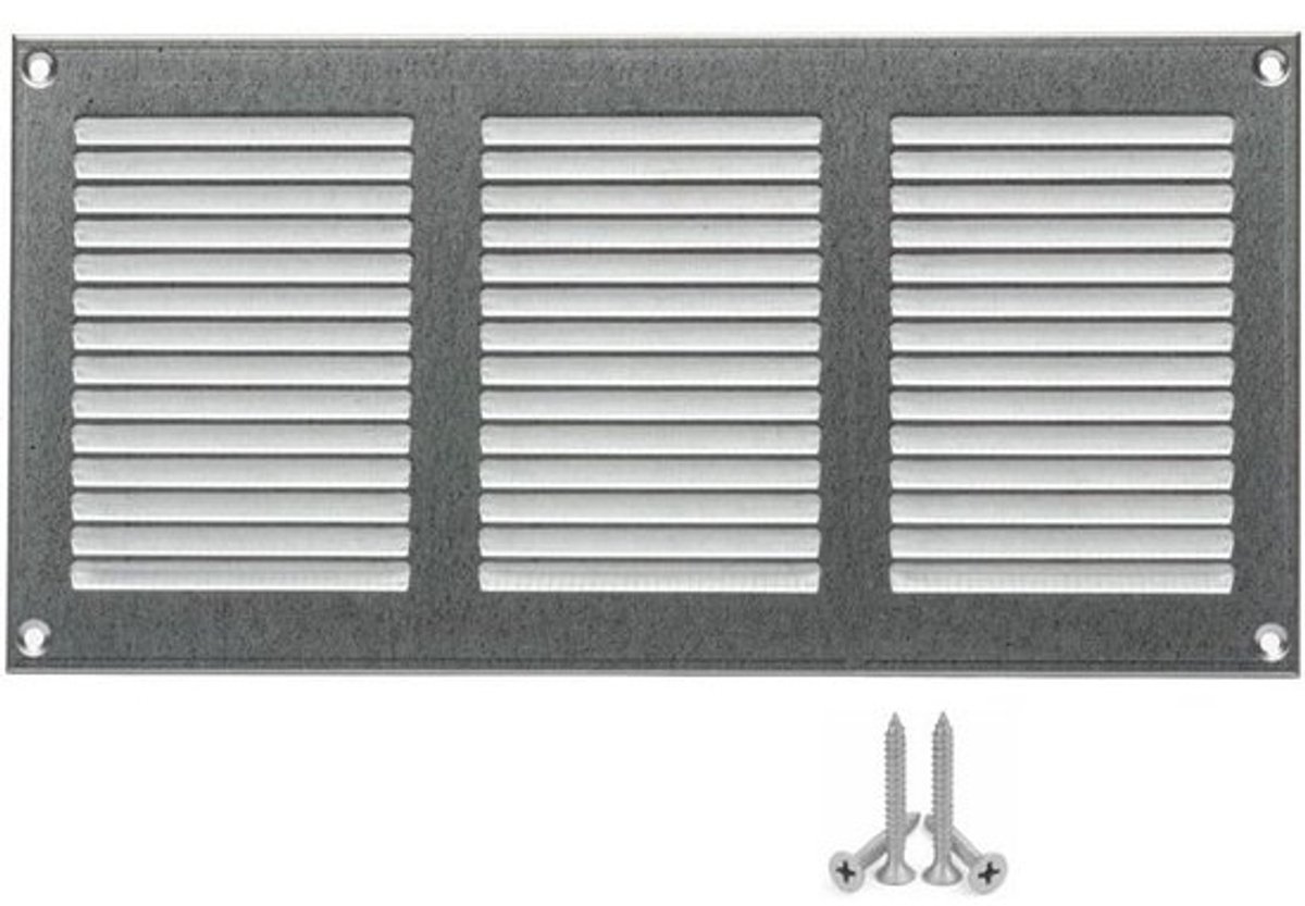 Metaal ventilatierooster 300x150mm met insectenbescherming - Rooster voor ventilatie en afvoer
