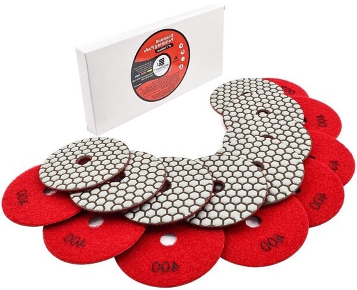 Diamant Polijstpads - Schuurpads Polijsten - Steen Bewerken - Droog Polijsten - 4 inch 8 stuks - Niet gespecificeerd