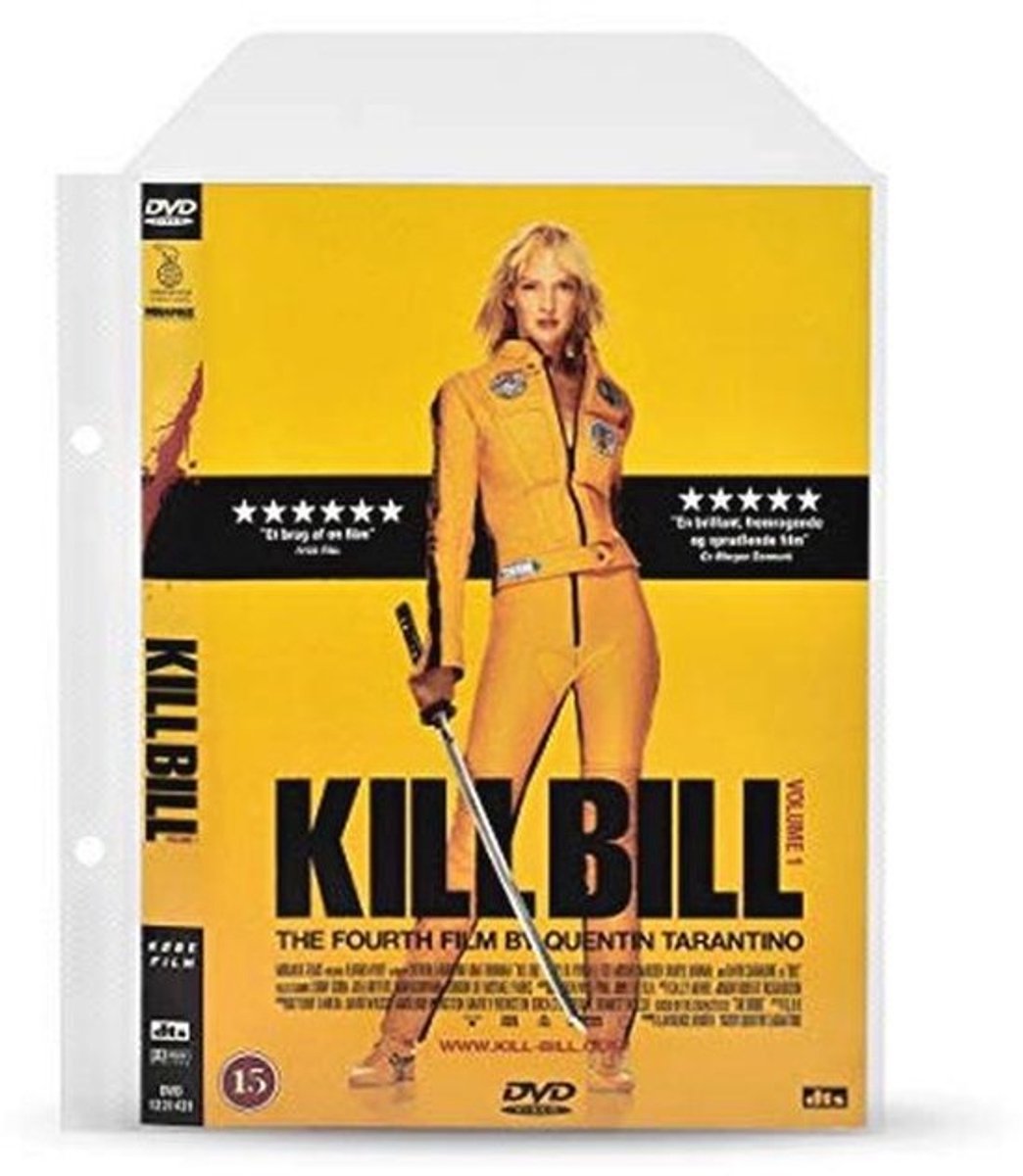 DVD hoezen voor opslag van DVD-films - 100 stuks - met ringband gaten en ruimte voor DVD Cover