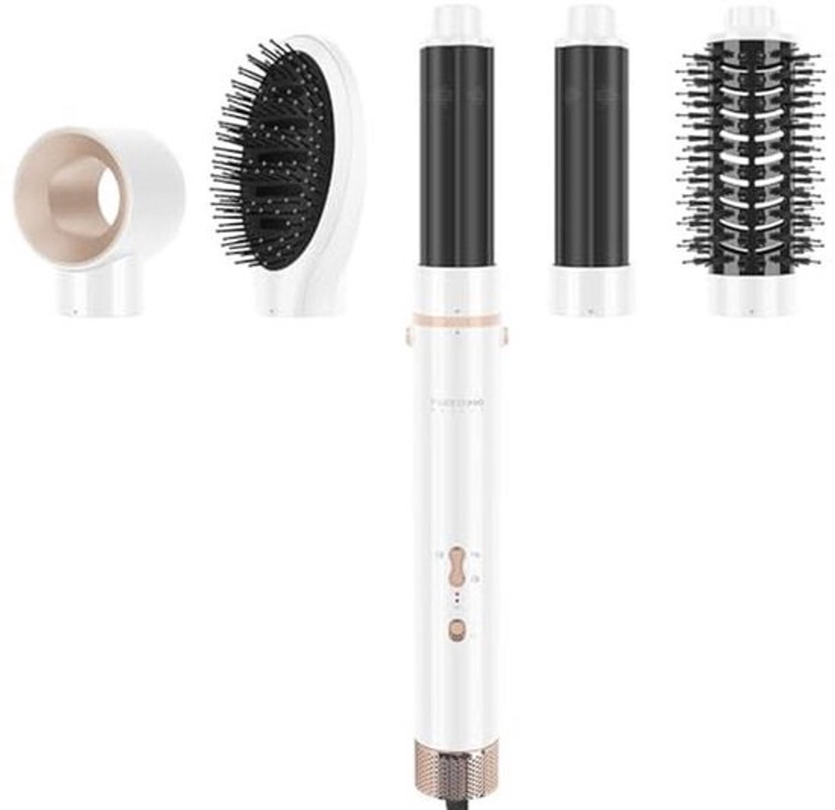 5-in-1 Haardroger en Warmluchtborstelset met Opzetstukken - Perfect voor Drogen, Stylen en Volume