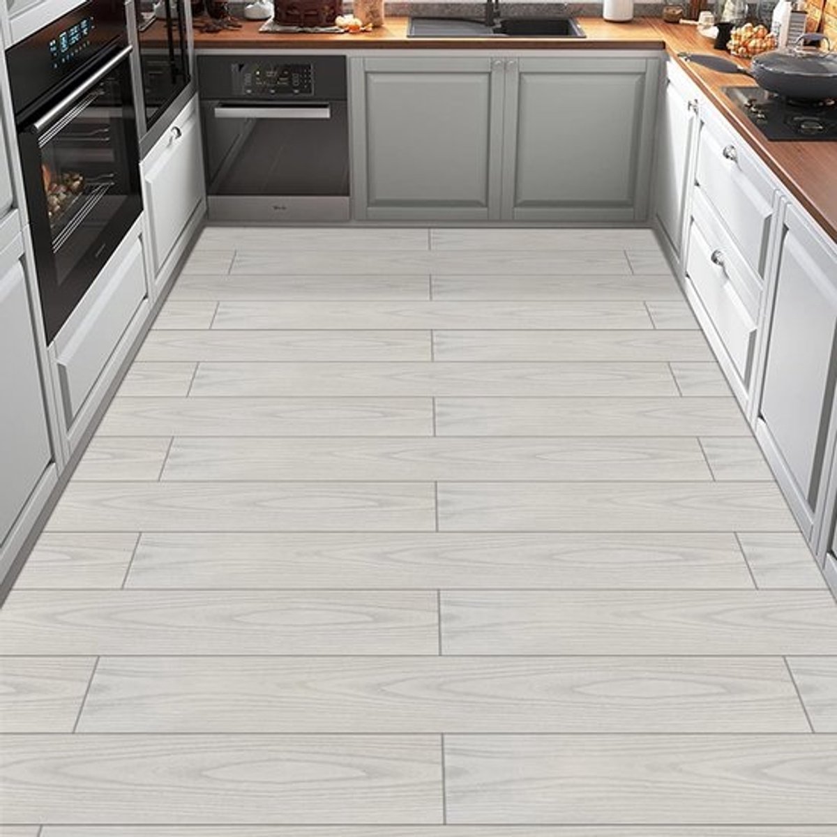 Zelfklevende Vloerplanken Wit Hout 90x15cm - Waterdichte Vinyl Tegels voor Keuken en Badkamer