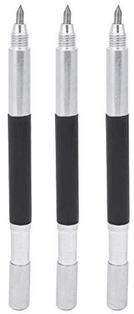 3 Stuks Dubbele Kop Graveren Pen - Tungsten Carbide Tip Etser Gereedschap voor Glas, Metaal, Hout, Keramiek en Steen