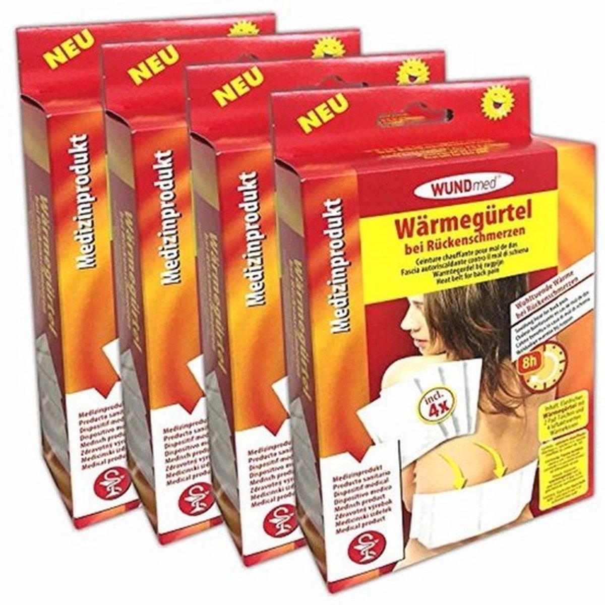 Elastische warmtegordel met 16 warmtepads voor rug en tussenwervelschijven