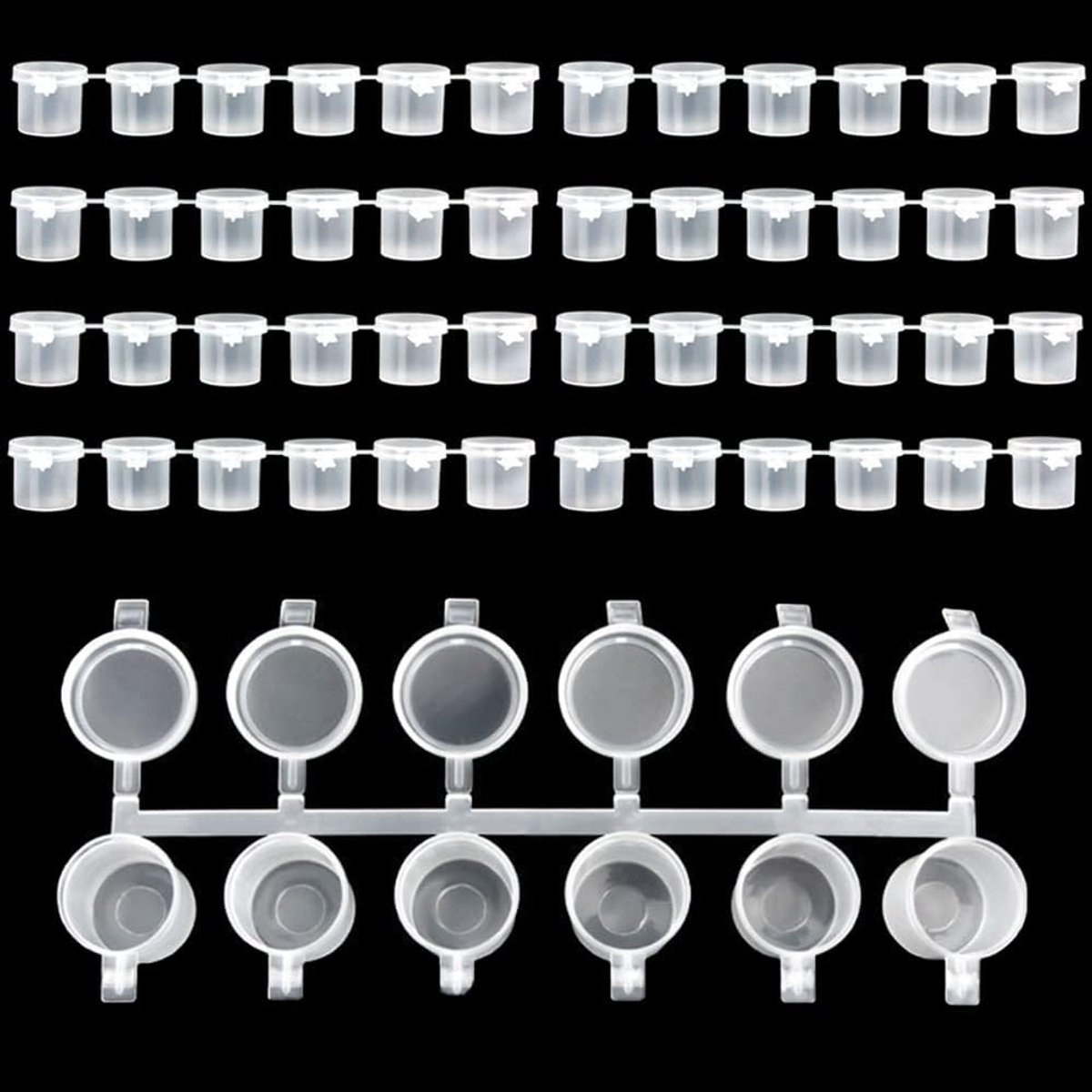 Lege verfpotjes 10ml - 48 stuks mini plastic verfcontainers met deksel voor kinderen, scholen en knutselprojecten