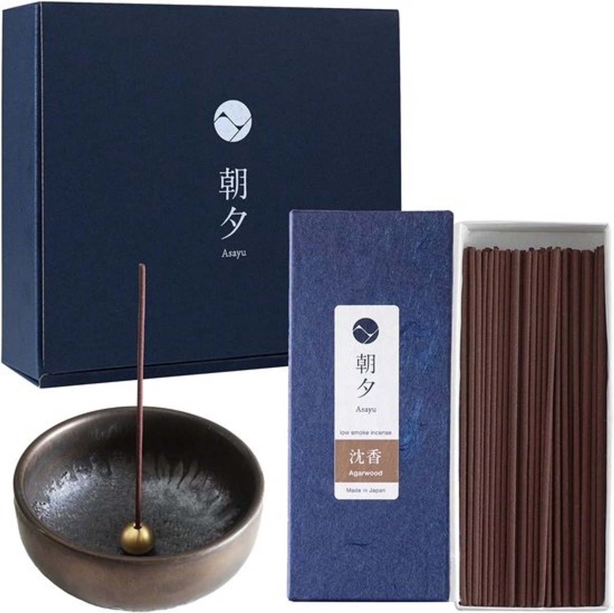 Japanse Wierook Geschenkset met Houder - Geur van Agarhout voor Wellness en Zen Rituelen