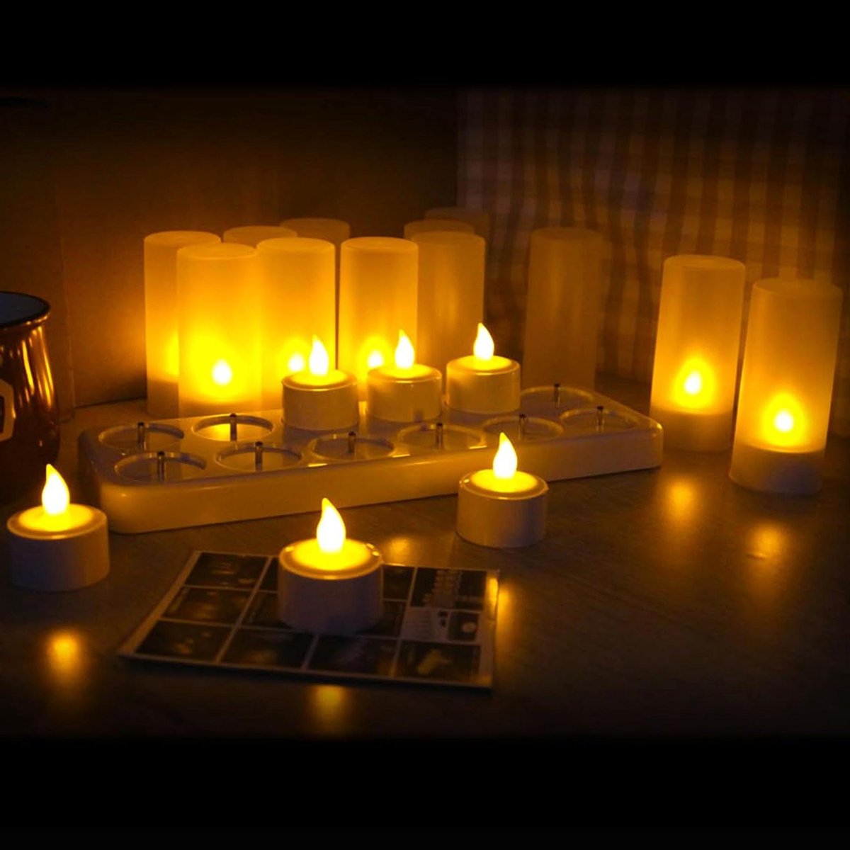 Led Kaarsen - Sfeerverlichting - Decoratie - Oplaadbaar - 12 stuks - Geel