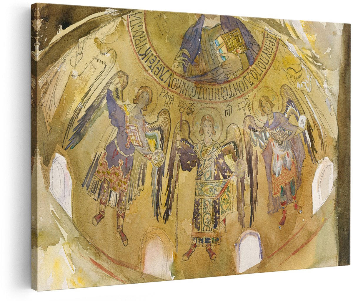 Artaza Canvas Schilderij Engelen - 180x120 cm - Groot - Wanddecoratie Byzantijnse Kunst - Muurdecoratie Religieuze Schilderijen - Decoratie Spiritueel