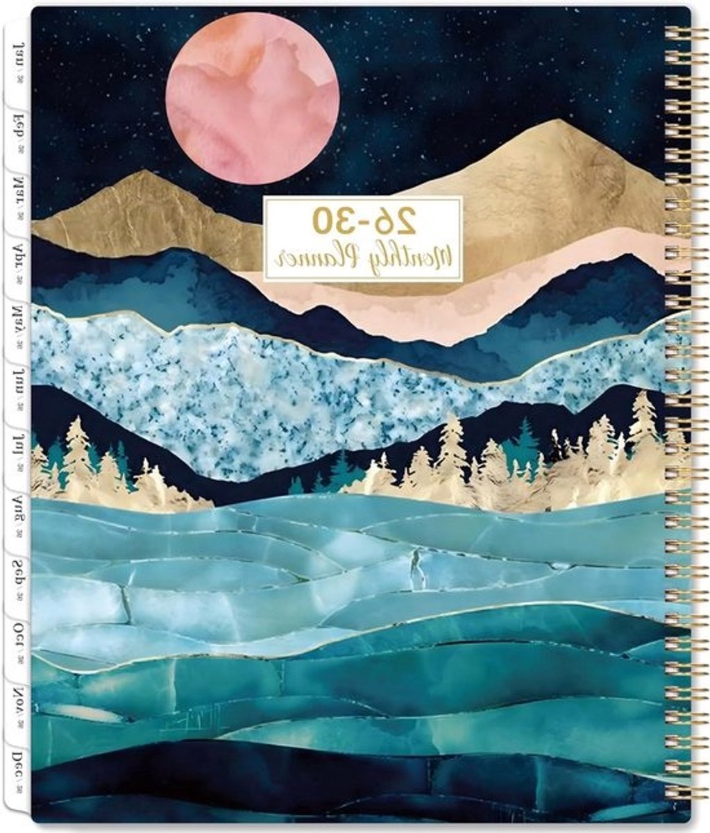 Maandplanner 2025-2030 - 5 Jaar Planner - Planning Maken - Met Tabs - 9 x 11 inch - Groen