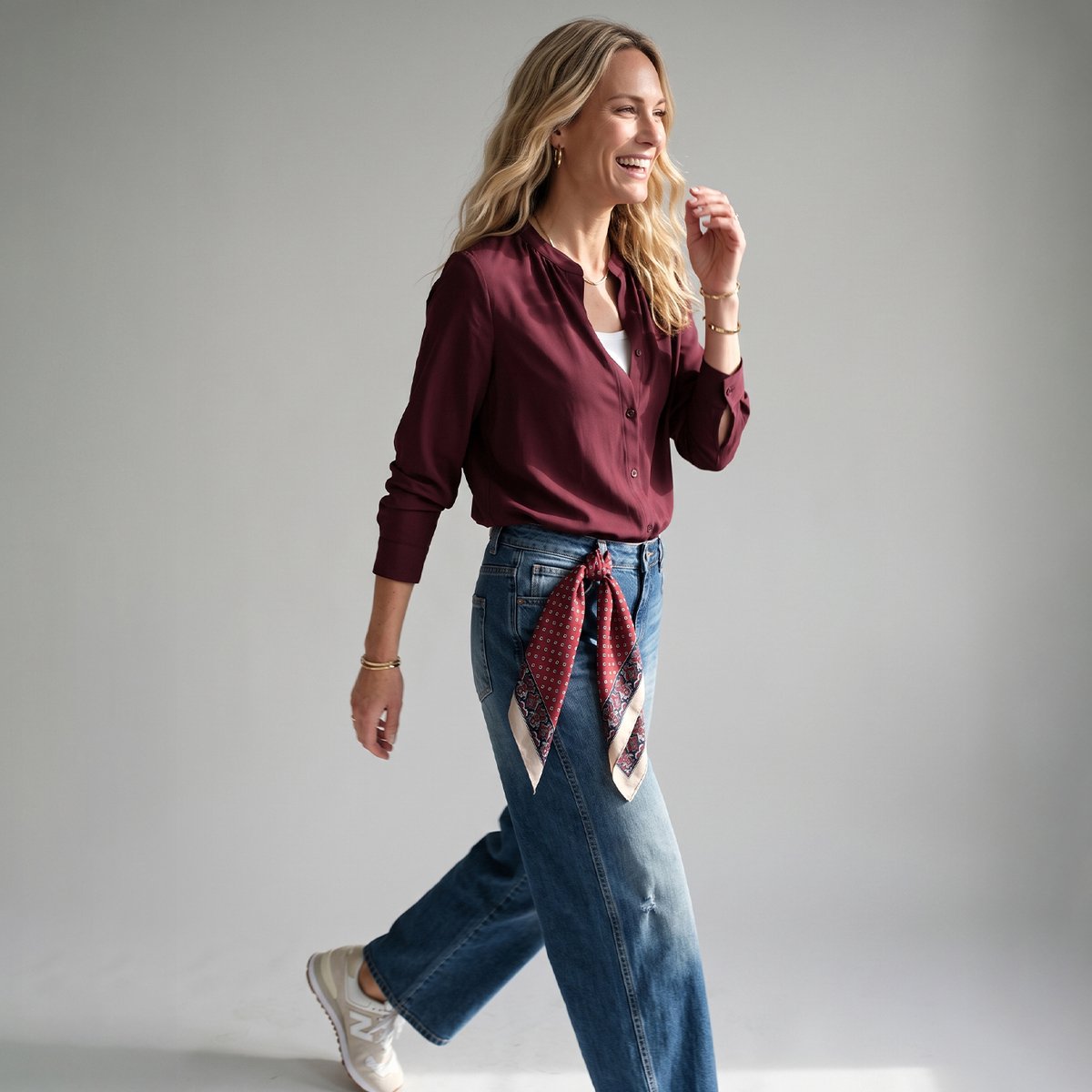 Je m'appelle Travelstof Dames Blouse Met stretch - Rood - Maat S