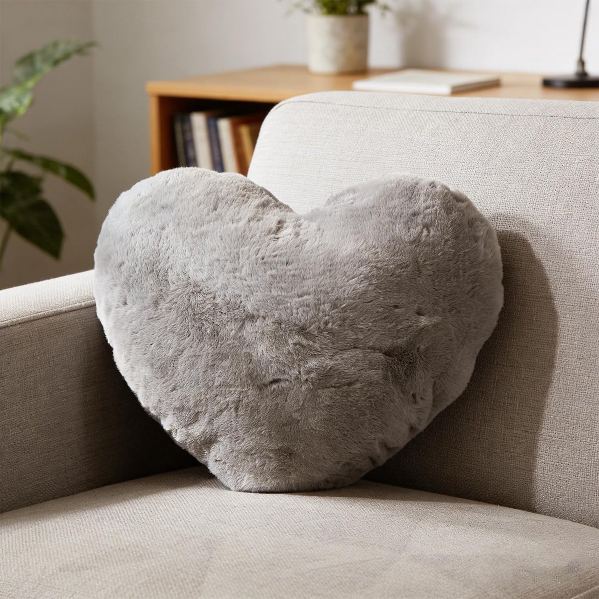Knuffelbare Hartkussen 40 x 35 cm, Pluche Kussen voor Woonkamer, Slaapkamer en Sofa, Perfect voor Valentijnsdag en Verjaardagen