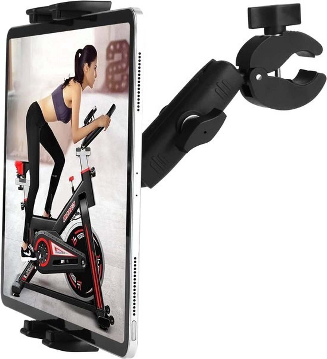 Tablet Houder Fiets - Hometrainer Accessoire - Sporten en Trainen - Verstelbare Klem - 4-13 inch Apparaten