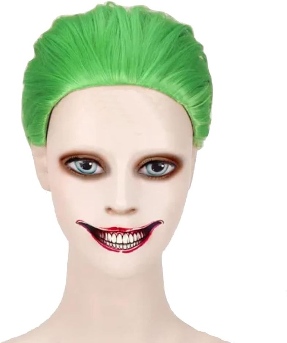 Cartoon Karakter Lange Krullende Cosplay Peruk voor Feestkleding en Halloween - Groene Haaraccessoire