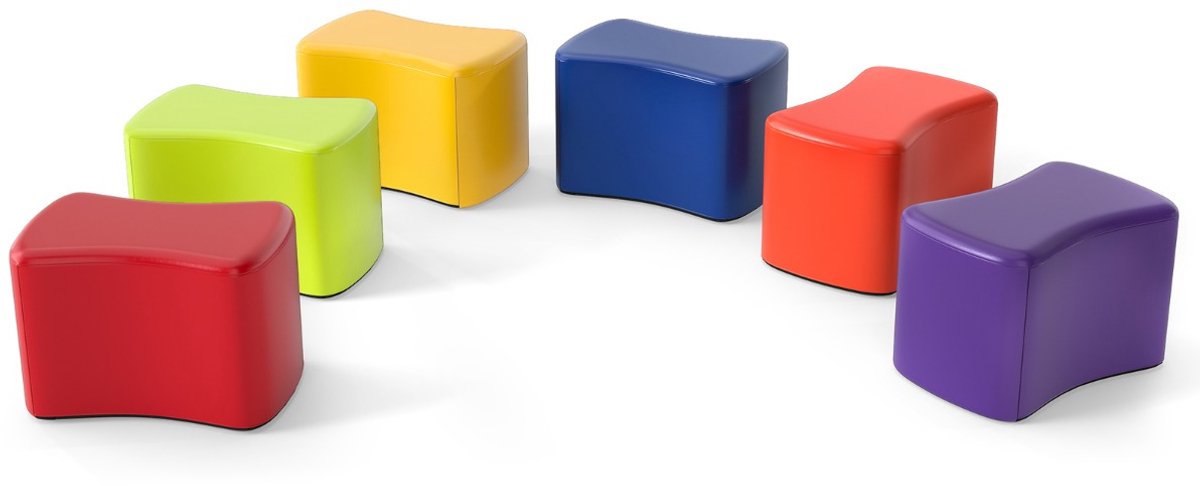 SureDeal® - Poef - Modulaire Krukjes - Kinderen Vlinderkrukjes - Afneembare Hoes Kunstleer - 37x25x25 cm - Kleurrijk
