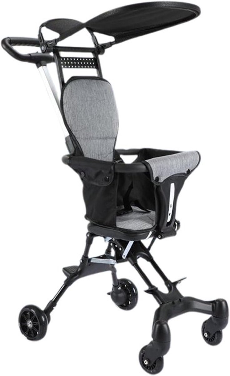 Kinderwagen - Reisbuggy Draagbare kinderwagen - Onderweg met baby - Bidirectionele zitting - 50.3 x 43.7 x 18 cm - Zwart