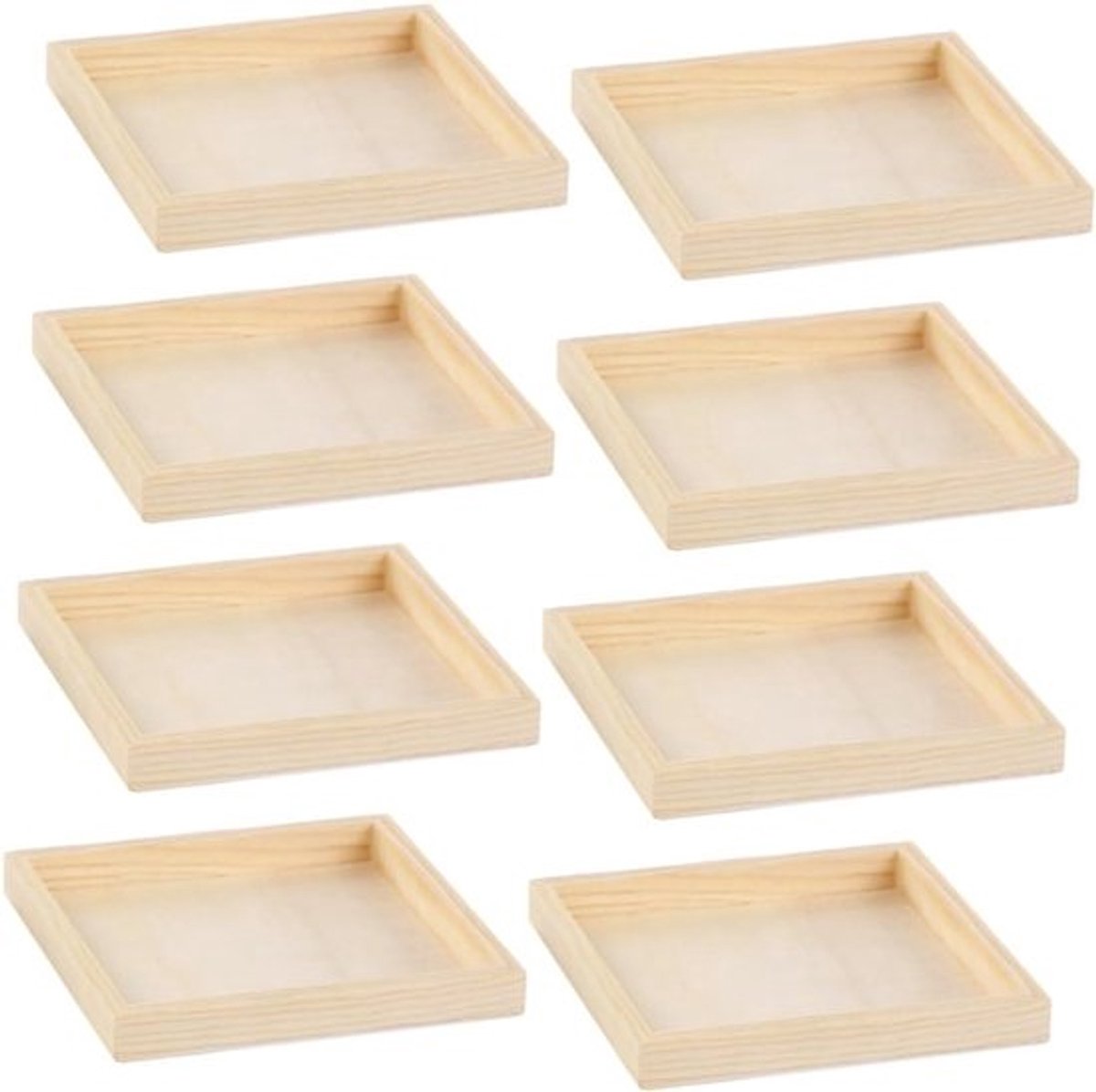 Puzzel Organizer - Sorteren Opslaan - Gezinsactiviteiten Ontwikkeling - 8 Stuks Onbehandeld - 13.7 x 13.7 cm - Lichtgeel