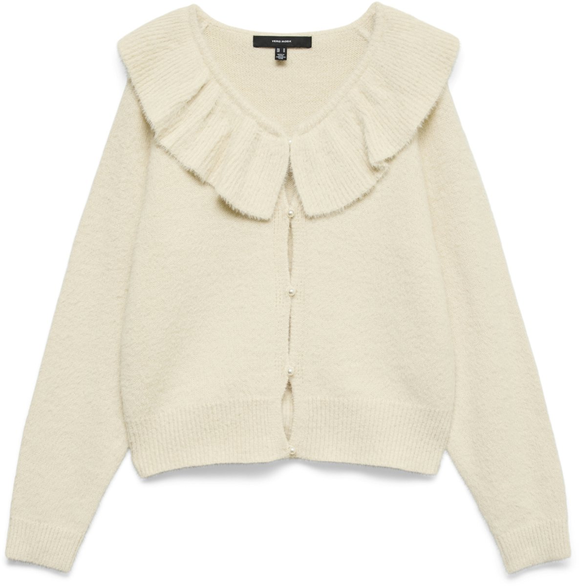 Vero Moda Vest Vmpuff Ls V-neck Ruffle Cardigan Bo 10347195 Birch Dames Maat - L