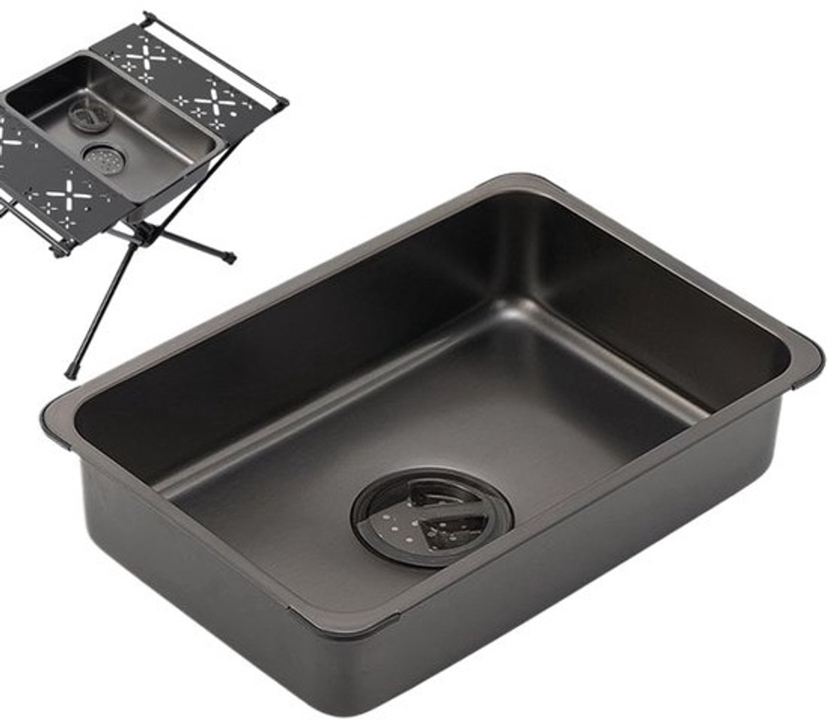 Draagbare Camping Wastafel RVS - Compacte Spoelbak voor Buiten Koken & Picknick