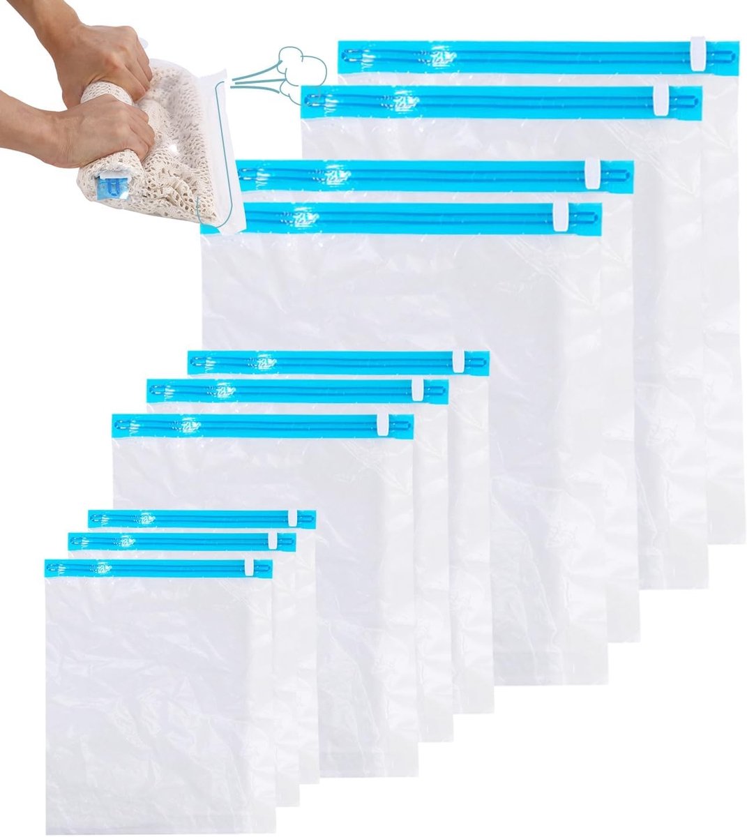Vacuüm Zak voor Kleding - Transparant - 32 x 39 cm - Herbruikbare Compressie Zak - Voor Kledingopslag