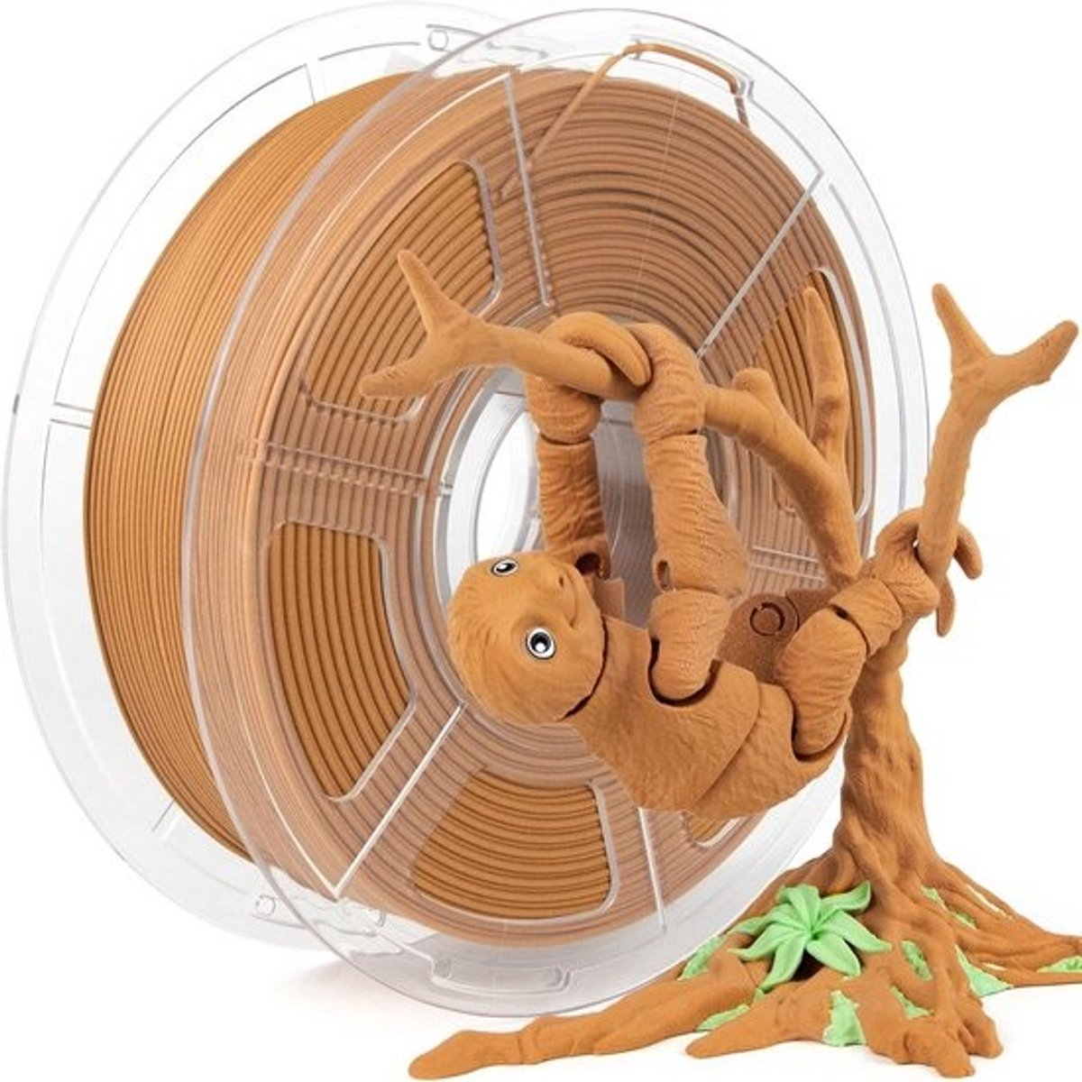 PLA+ Hout Filament 1.75mm Geel 1kg voor 3D Printer - 20% Houtpoeder