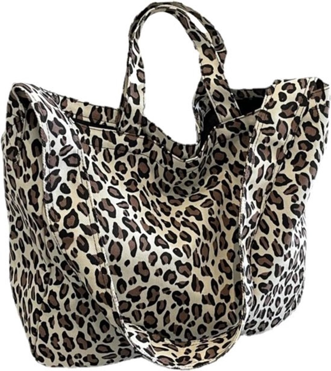 Luipaardprint Jaschtlap Nylon - Jacquard Draagtas met Stevige Rits, 49 x 34 x 16 cm, Milieuvriendelijk en Duurzaam