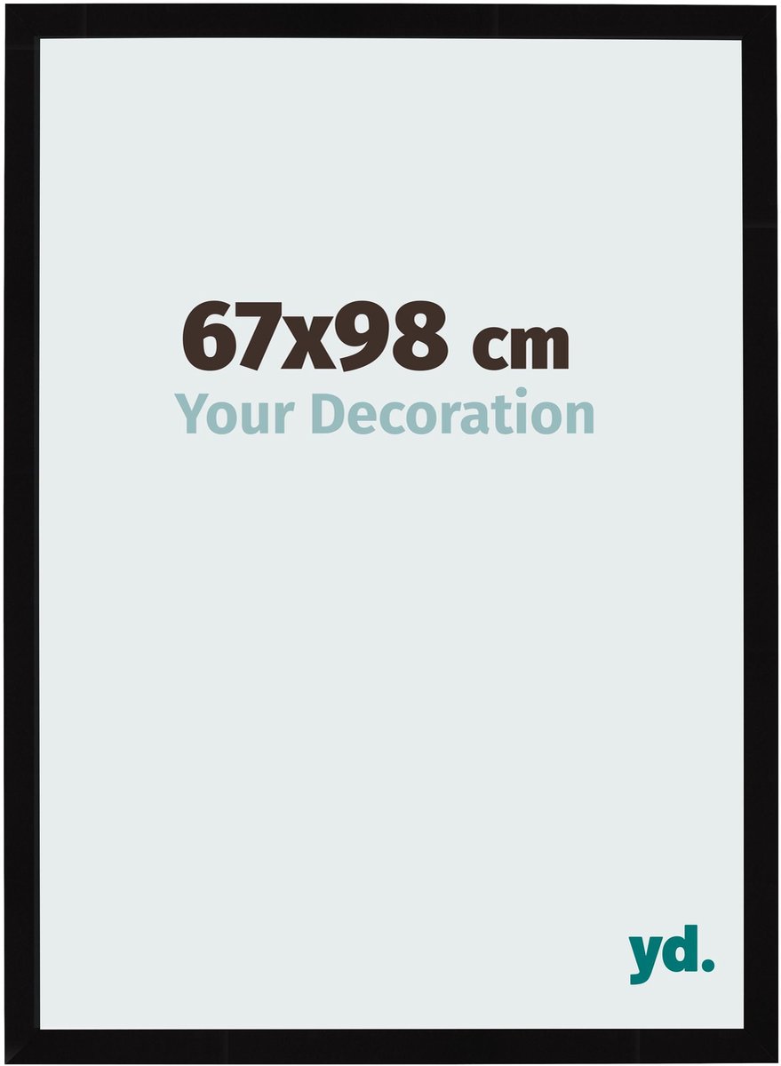 Your Decoration - Fotolijst 67x98 cm - MDF - Zwart Hoogglans - Bologna