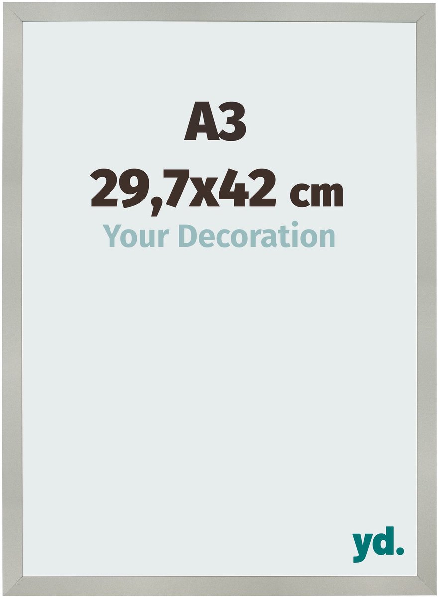 Your Decoration - Fotolijst A3 29,7x42 cm - MDF - Zilver Mat - Bologna