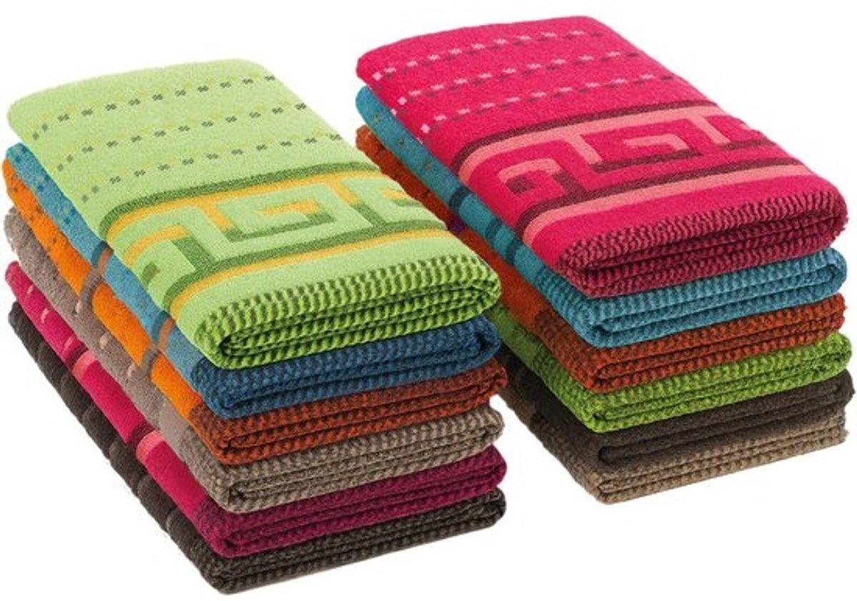 12 Keukendoeken 100% Badstof 50x50 cm - Hoge Absorptie - Kleurrijk - Machinaal Wasbaar