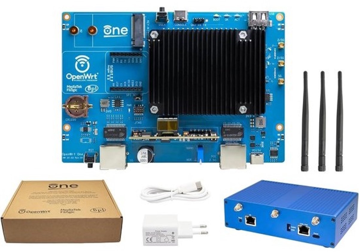 Krachtige OpenWrt Router Board met WiFi 6 (802.11ax), Dual Band en 2.5GbE Gigabit Ethernet
