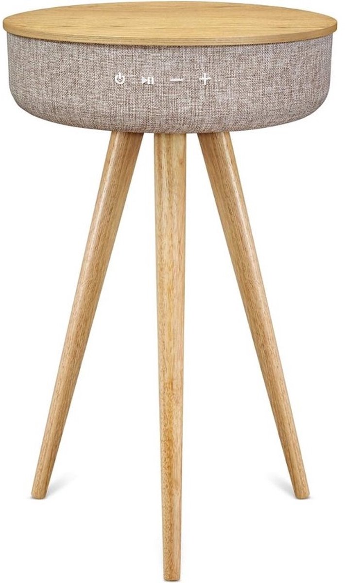 Houten Luidspreker Tafel - Muziek Meubel - Draadloos Luisteren - 88 Watt Stereo - 16 x 16 x 25 cm
