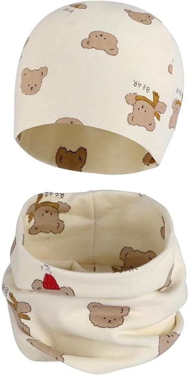 Kinder Muts Sjaal Set - Baby Winterkleding - Warm Blijven - Zacht Ademend Katoen - 0-5 Jaar