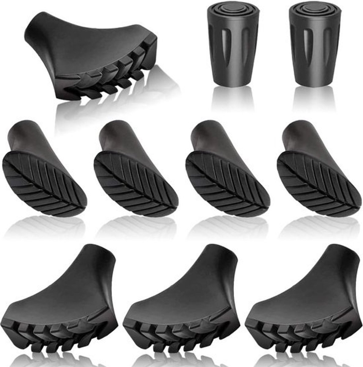 10 Stuks Rubberen Doppen Nordic Walking Stokken - Universele Asfalt & Bospad Grip