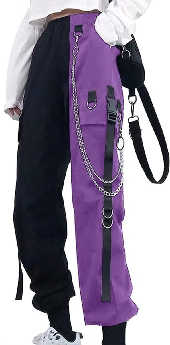 Cargobroek voor dames met broekketting - Gothic en Y2K stijl