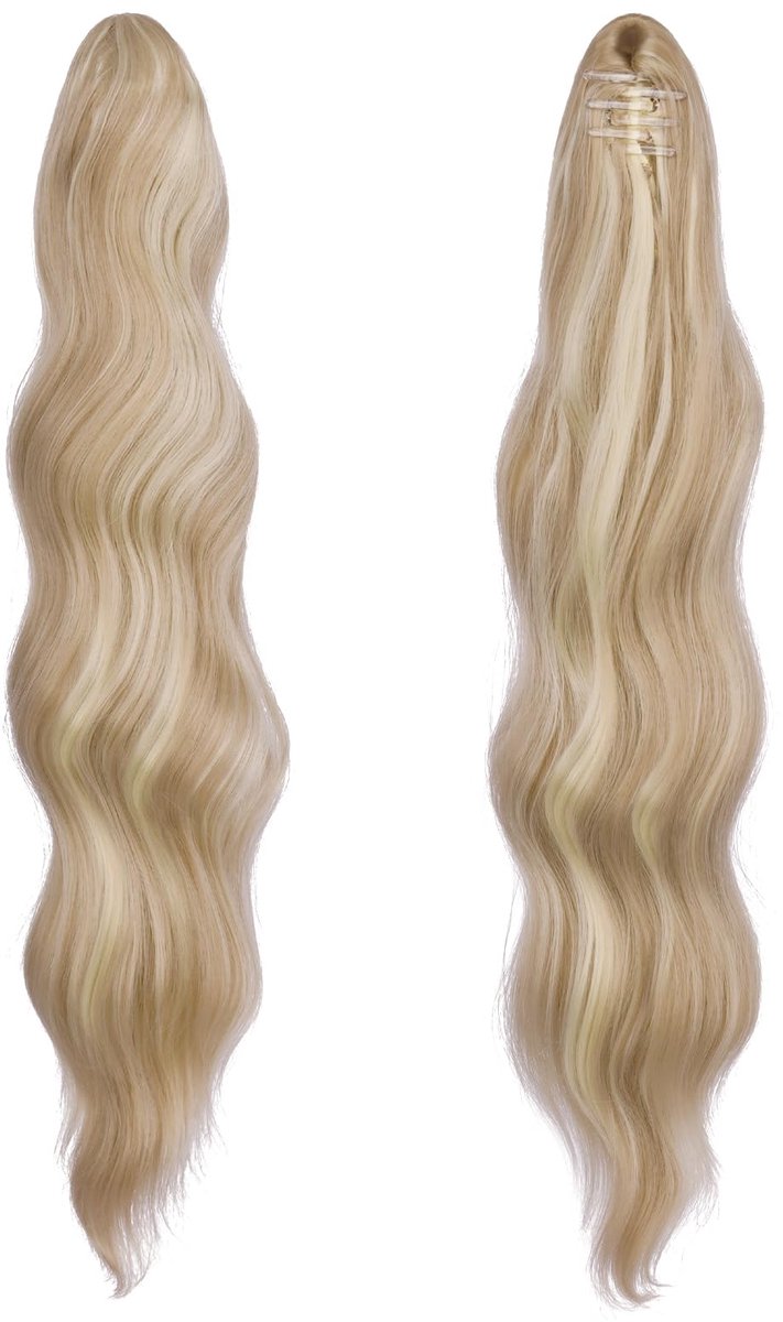 FESHFEN Paardenstaart Extensions 50 cm Lange Golvende Paardenstaart Klauw Clip in Haar Extensies Synthetische - ShopVlot