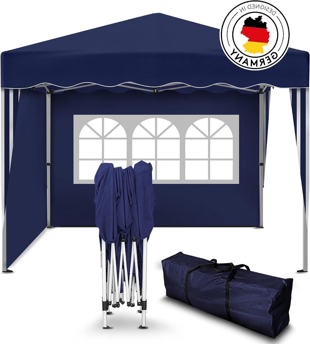 Pop-up Gazebo - Feesttent Tuin - Buitenfeest Organiseren - Waterdicht Met Panelen - 3 x 3 Meter - Blauw