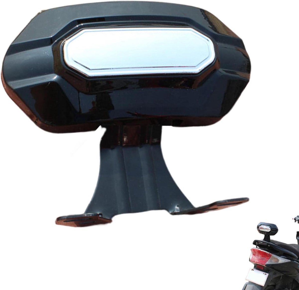 Motorfiets Rugleuning - Rijderkussen Ondersteuning - Comfortabel Rijden - Ergonomisch Design - 23 x 20 x 8 cm - Zwart