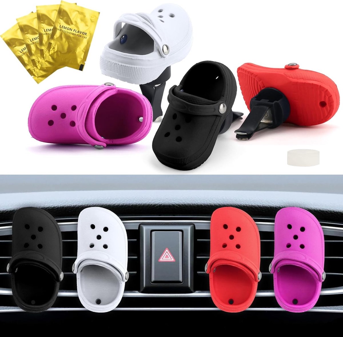 Essentiële Olie Diffuser Clips voor Auto - 4 Stuks Luchtverfrisser, Aroma Clips en Ventilatieaccessoires in Diverse Kleuren
