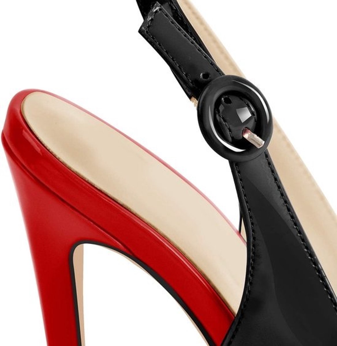 Hoge Hakken Slingback Sandalen voor Dames met Gesp