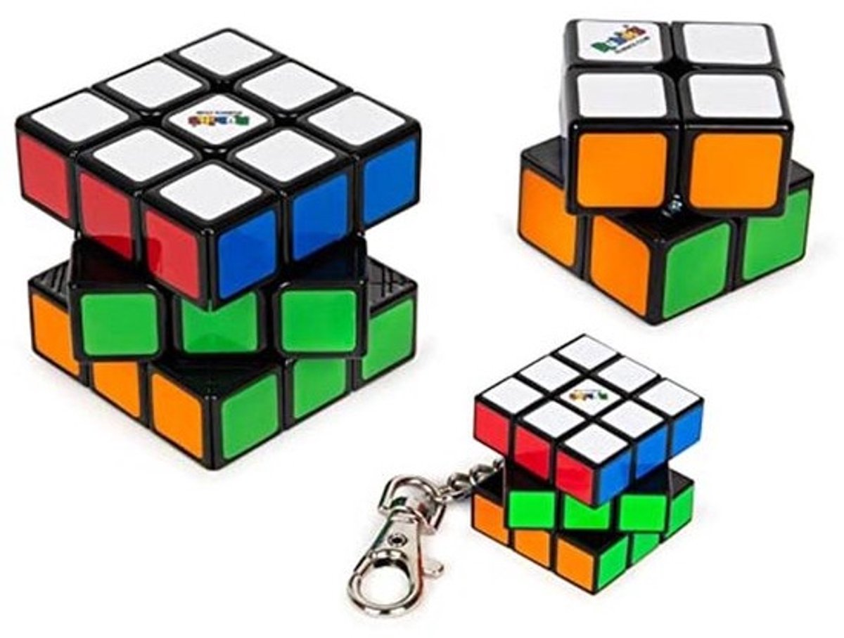 Set van 3 Puzzels - 3x3 Kubus, 2x2 Kubus en Sleutelhanger Kubus
