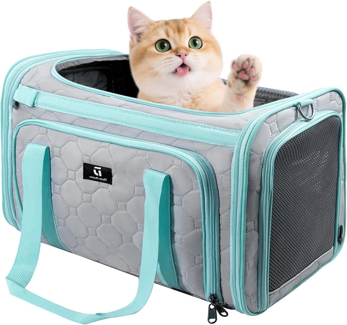 Uitbreidbare Kattenmand - Reismand Huisdier - Veilig Vervoer - Ademende Mesh Stof - Tot 7 kg - Grijs