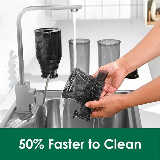 Slow Juicer - Sapcentrifuge Koudpers - Gezond Sap Maken - Grote Vulopening - 1 Liter Capaciteit - Zwart — afbeelding 5