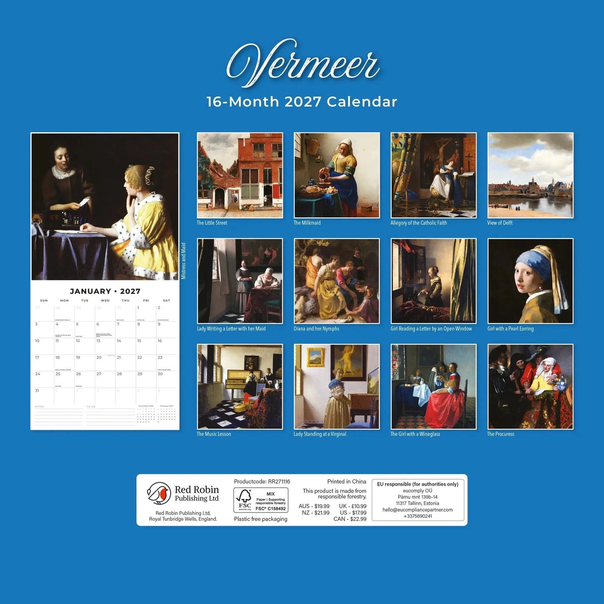 Johannes Vermeer Kalender 2027